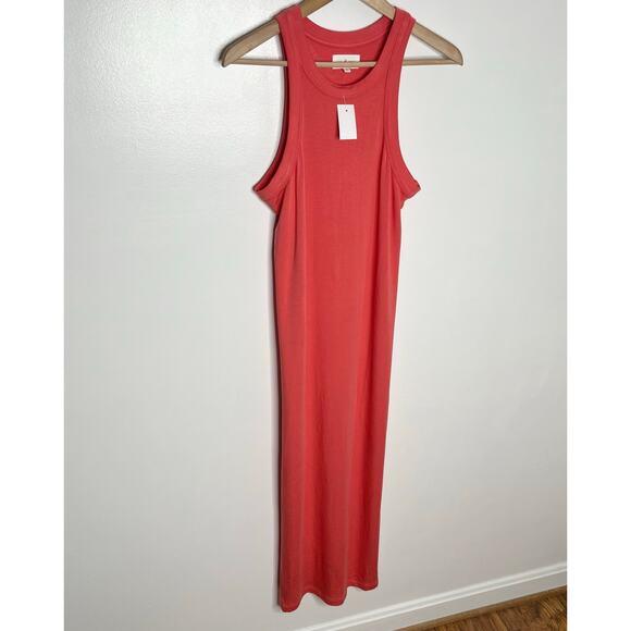 Lou & Grey Womens Signature Soft Midi Maxi Dress Small Coral Side Slits Comfort - Picture 2 of 11